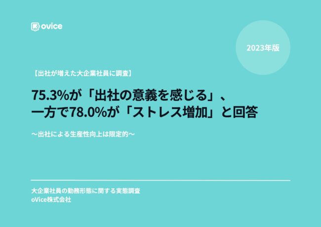 【大企業社員に調査】75.3%「出社の意義を感じる」も、78.0%が「ストレスが増加」と回答